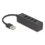 USB centrmezgls DeLOCK 64334 Type-A 480 Mbit/s Melns