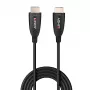Lindy 10m optiskās šķiedras hibrīda HDMI 8K60 kabelis, 10 m, HDMI A tipa (standarta), HDMI A tipa (standarta), 48 Gbit/s, melns