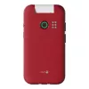 Feature phone Doro Leva E22 atvāžamais, 2,8 collu (7,11 cm) displejs, Viena SIM karte, 0,3 MP kamera, 1150 mAh, 127,8 g, Sarkans/Balts