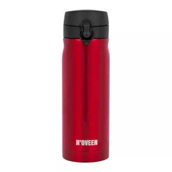 Termosa pudele NOVEEN TB825 400 ml — izolēts nerūsējošā tērauda dzērienu trauks, sarkans