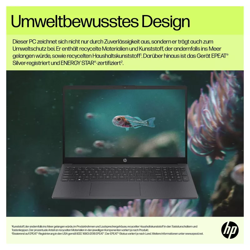 HP 15-fc0673ng 39,6cm (15.6) piezīmjdators - Ryzen 7 - 16GB RAM - 1TB SSD - sudraba (C94P4EA#ABD)