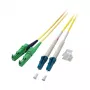 EFB Elektronik optiskās šķiedras LWL savienojuma kabelis [1x E2000®/APC 8° spraudnis - 1x LC spraudnis] 9/125µ vienmoda OS2 2 m EFB Elektronik (O0937.2)