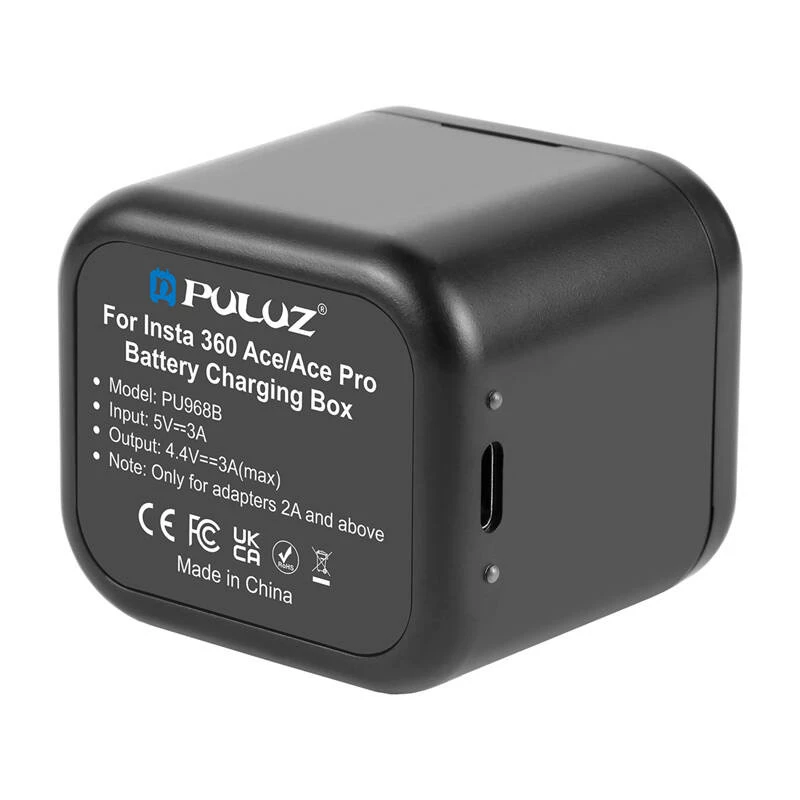 Puluz lādētājs un atmiņas kartes maciņš Insta360 Ace / Ace Pro / Ace Pro 2 PU968B — glabāšanas un uzlādes piederums