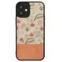 Aizsargājošs telefona maciņš Man and Wood iPhone 12 mini — rozā zieds uz melna