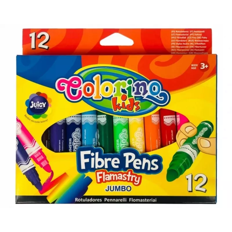 Flomāsteri Colorino 42651PTR apaļie galiņi 12 krāsu komplekts