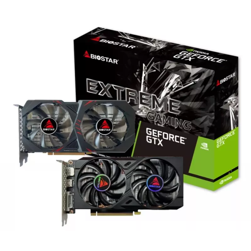 BIOSTAR GeForce GTX 1660 Ti — 6 GB GDDR6, 192-bit, PCIe 3.0, divu ventilatoru grafiskā karte