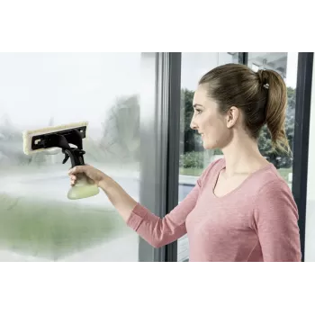 Logu tīrītāja piederums Karcher 2.633-129.0 — 250 ml izsmidzināmā pudele, saderīgs ar WV 2 Plus, WV 2 Premium, WV 5 Premium