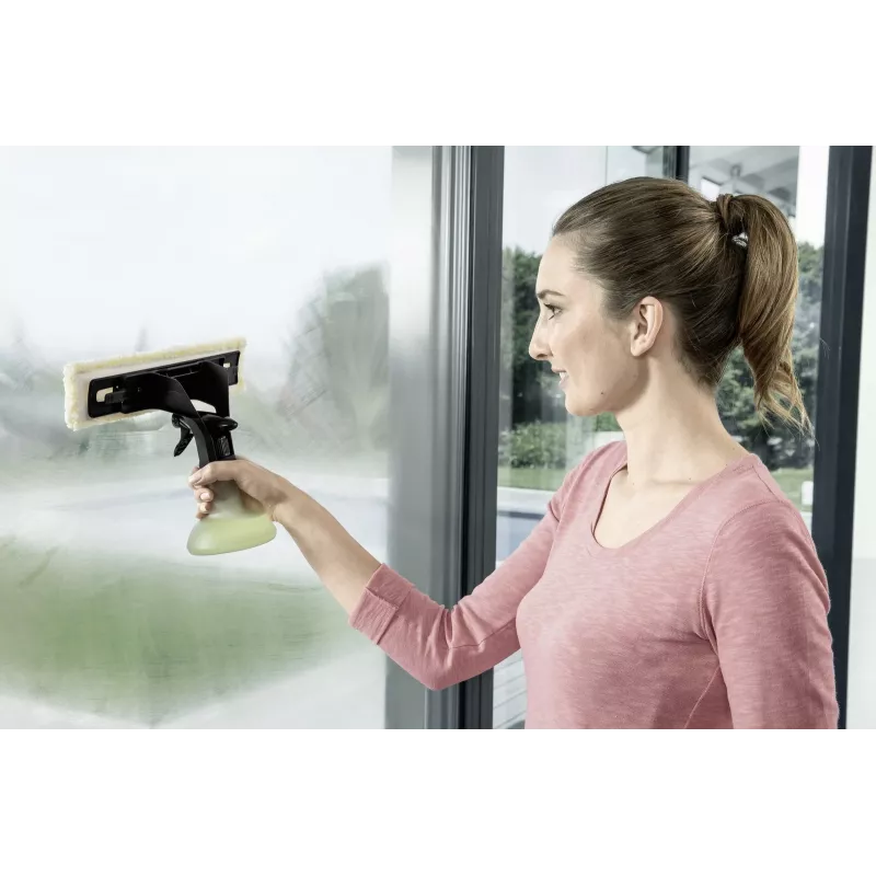 Logu tīrītāja piederums Karcher 2.633-129.0 — 250 ml izsmidzināmā pudele, saderīgs ar WV 2 Plus, WV 2 Premium, WV 5 Premium