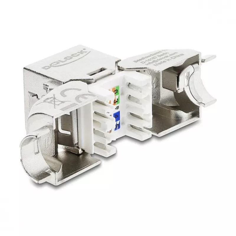 DELOCK Keystone modulis RJ45 ligzda uz LSA Cat.6A bez instrumentiem 45° leņķī ekranēts ar metāla fiksatoru