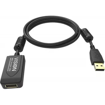 USB kabelis USB 2.0 Vision TC 5MUSBEXT+/BL Melns 5 m