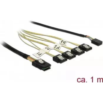 SATA kabelis DeLOCK 85682 1 m Melns