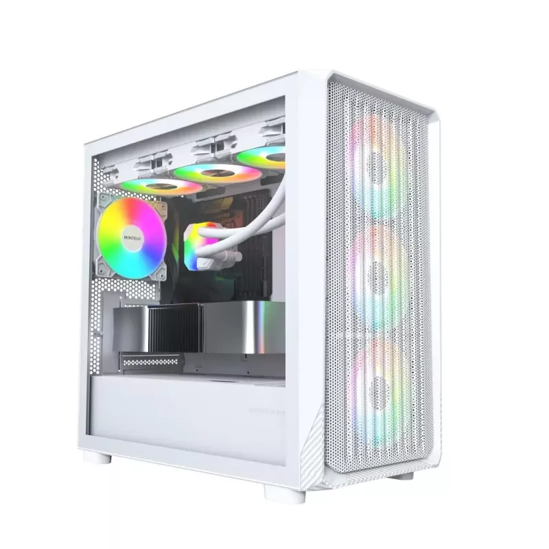PC case Montech X5M (W) Micro Tower, balta — Micro-ATX/Mini-ITX, supports ATX PSU, 3x120mm front, 1x120mm rear, 2x3.5 inch bays, 4x2.5 inch bays