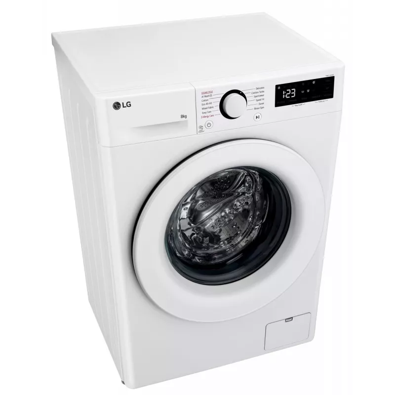 LG | Veļas mazgājamā mašīna | F2WR508SWW | Energoefektivitātes klase A-10% | Priekšējā ielāde | Mazgāšanas ietilpība 8 kg | 1200 apgr./min | Dziļums 47.5 cm | Platums 60 cm | Displejs | LED | Tvaika funkcija