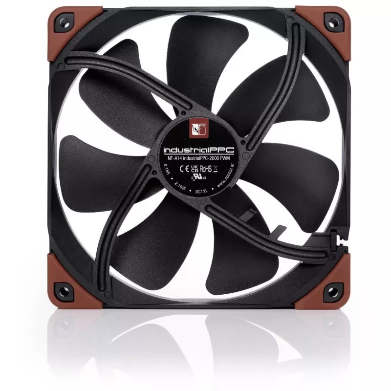 Noctua NF-A14 INDUSTRIALPPC-2000 PWM ventilators, 140x25 mm, 12V, PWM, 500–2000 RPM, 182.5 m³/h, IP52, SSO gultnis