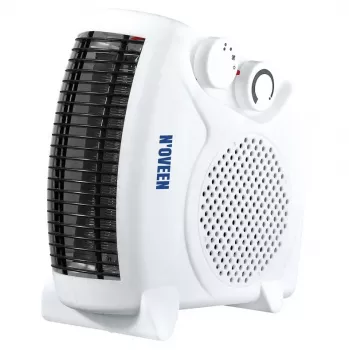 Elektriskais ventilatora sildītājs NOVEEN FH06 — 2000 W, 2 jaudas līmeņi, regulējams termostats, balts
