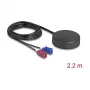 Āra visvirziena jumta antena DELOCK 4G GNSS FAKRA C + FAKRA D 2 dBi / 28 dB 2,2 m RG-174 melna