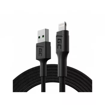 Lightning kabelis zaļa Cell KABGC18 — 2 m, Lightning uz USB-A, melns