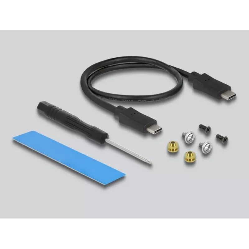 SSD korpuss DeLOCK Ārējais USB Type-C combo korpuss M.2 NVMe PCIe vai SATA SSD