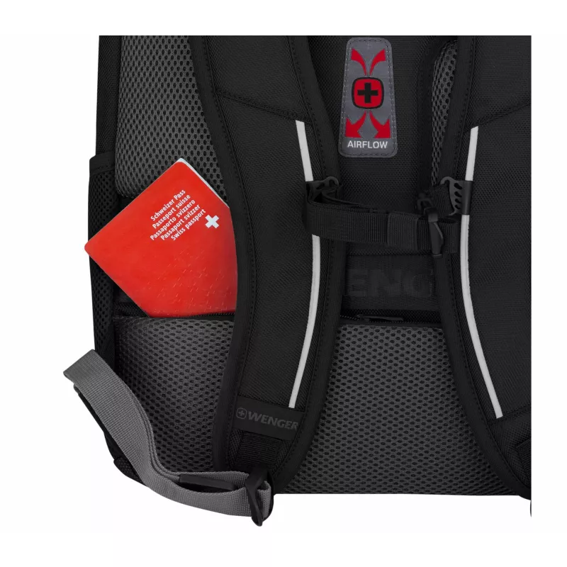 Wenger Carbon Pro biznesa mugursoma ar 15.6″ klēpjdatora nodalījumu un planšetdatora kabatu, melna (653129)
