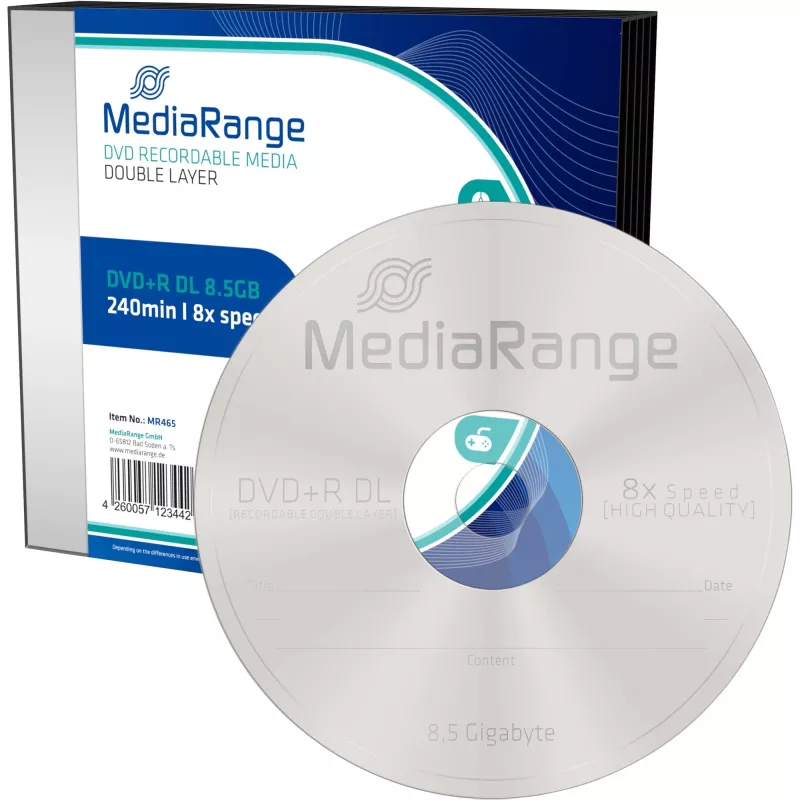 DVD+R DL MediaRange MR465 8.5 GB 5 gab.