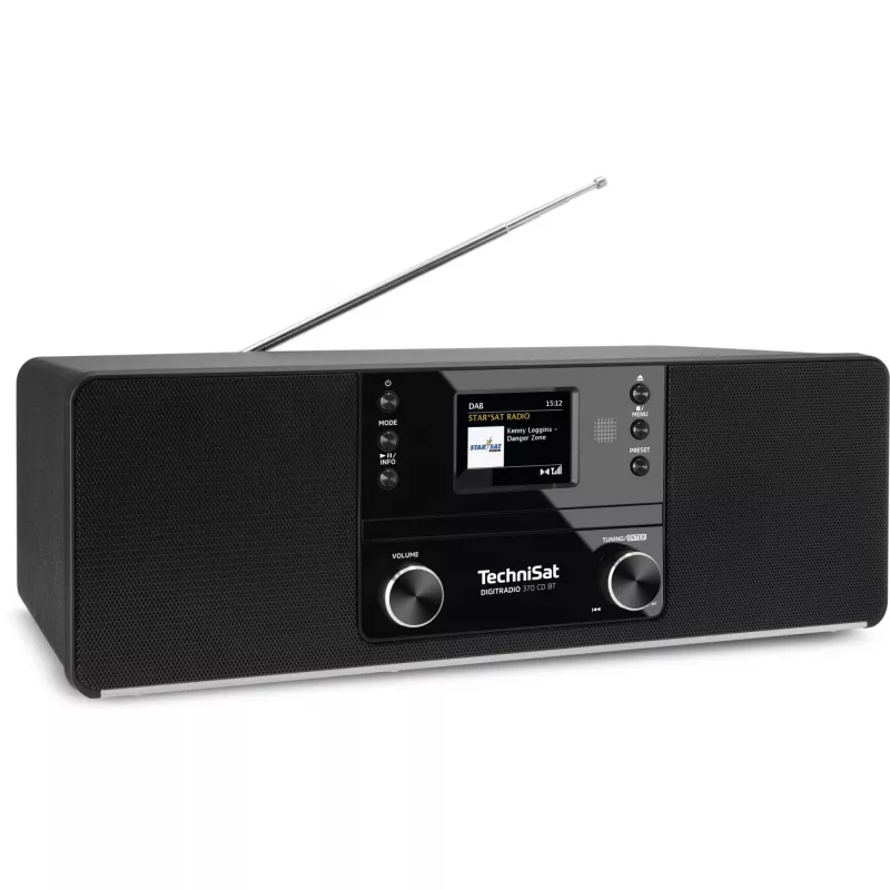 TechniSat DigitRadio 370 CD BT - Audiosistēma - 2 x 5 vati - Melna