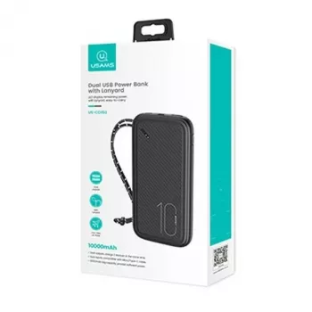 Pārnēsājams ārējais akumulators USAMS PB56 10000mAh 2xUSB / USB-C / MicroUSB ātrā uzlāde