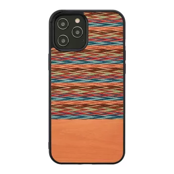 Aizsargmaciņš man and wood iPhone 12 Pro Max — brūns rūtains ar melniem akcentiem
