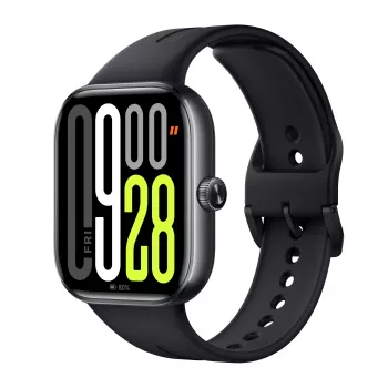 Viedpulkstenis Xiaomi Watch 5 taisnstūra 2,07 collu AMOLED displejs, melns korpuss, melna TPU siksniņa, 47,5 mm, 5 ATM