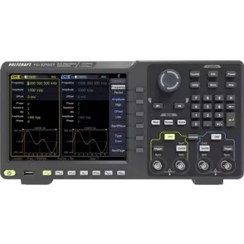 VOLTCRAFT FG-32502T funkciju ģenerators ar tīkla barošanu 1 µHz - 250 MHz 2 kanālu patvaļīgs, troksnis, impulss, taisnstūris, sinuss, trīsstūris (FG-32502T)