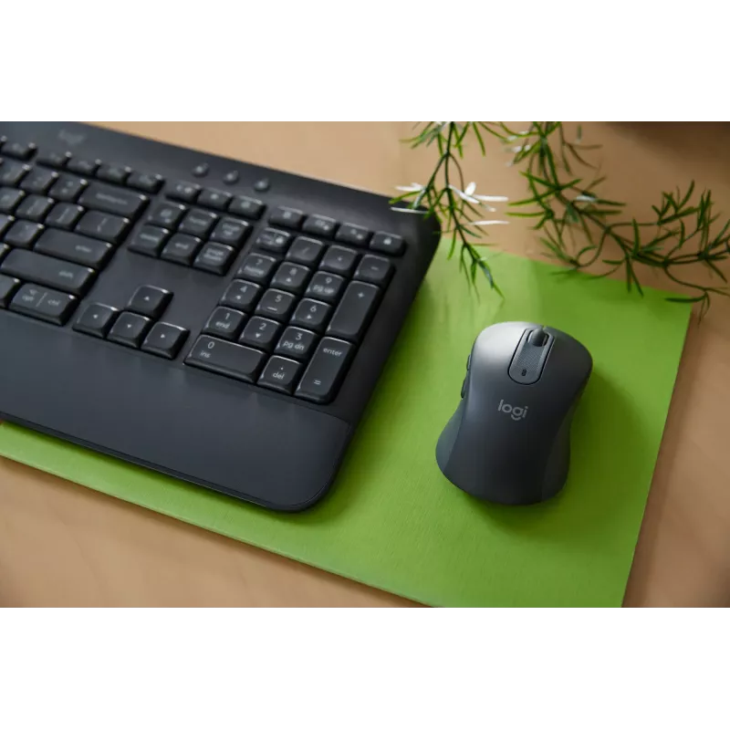 Logitech Signature MK650 for Business - Tastatūras un peles komplekts - Bezvadu - 2,4 GHz, Bluetooth LE - QWERTY - Spāņu - Grafīts