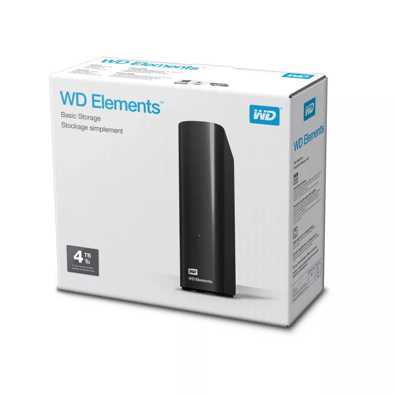 Western Digital WD Elements Desktop ārējais cietais disks 4 TB Micro-USB B 3.2 Gen 1 (3.1 Gen 1) Melns