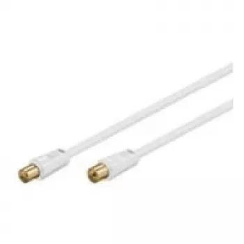 Wentronic Goobay antenas savienojuma kabelis, 100% ekranēts, apzeltīti kontakti, balts, 1,5 m - koaksiālais spraudnis / koaksiālā ligzda (67282)