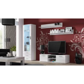 Cama TV statīvs SOHO 140 balts/balts glancēts