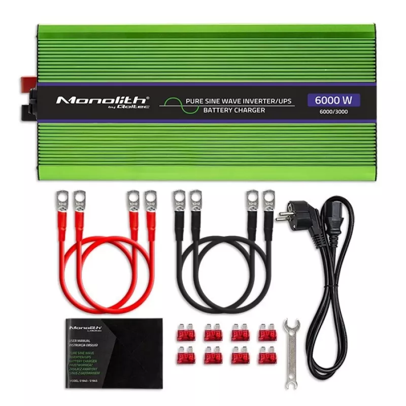 Auto invertors Qoltec Monolith 6000 W zaļš 12 V