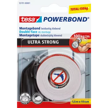 Divpusēja līmlente Tesa Powerbond Ultra Strong 55791-00001-00