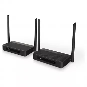 Bezvadu HDMI KVM paplašinātāja komplekts DIGITUS DS-55360 — raidītājs un uztvērējs, bezvadu, 100 m, 4K/60 Hz, HDMI, USB-A/USB-C