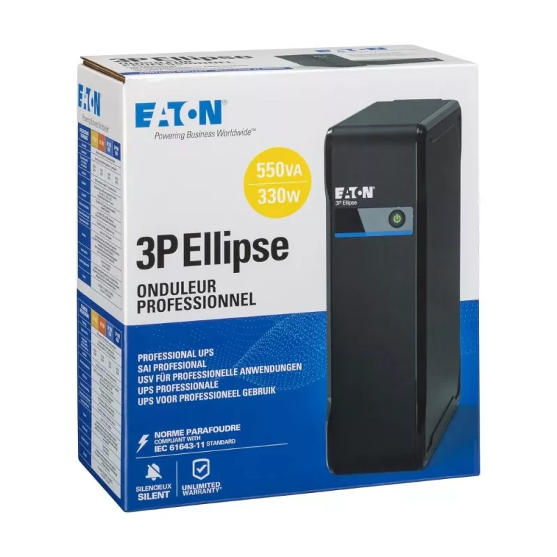 Eaton 3P Ellipse 550 nepārtrauktās barošanas avots (UPS) gaidstāves (bezsaistes) režīmā 0,55 kVA 330 W 4 AC kontaktligzdas