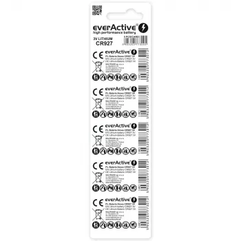 Litija monētu baterija everActive CR927 3V, 30 mAh, poga/monēta, augstums 2,7 mm — 5 gab. iepakojumā
