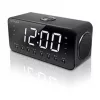 Modinātājradio Muse M-192 CR — digitālais pulkstenis, FM uztvērējs, 1,8 collu LED displejs, melns koks, maiņstrāva 100–240 V, AAA rezerves