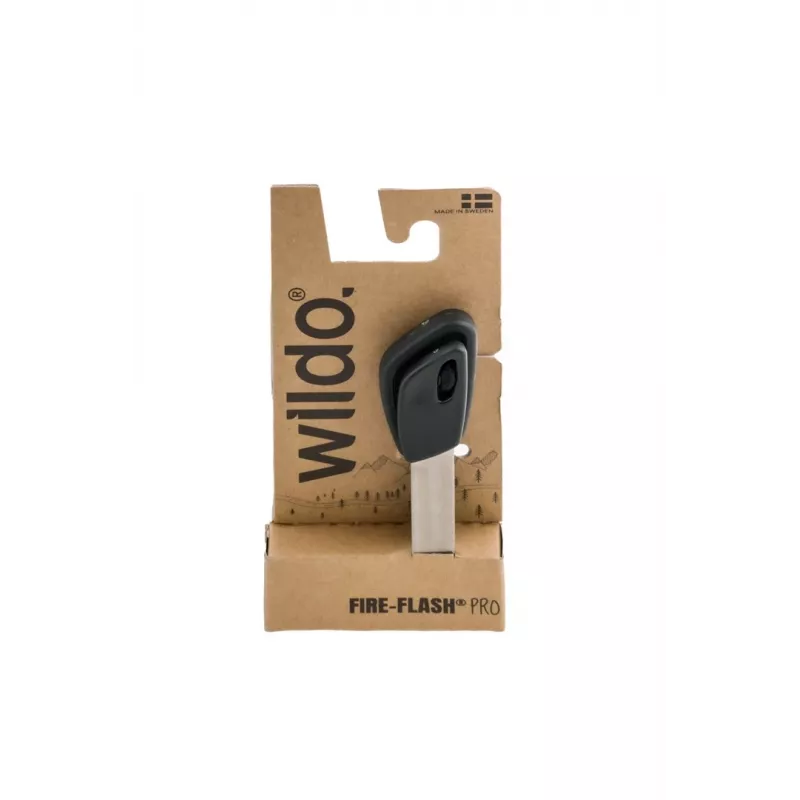 Ugunskurs Wildo Fire-Flash Pro Large dzirksteļu avārijas uguns iedarbinātājs, ferocērijs, 76,2 mm, 29 g, melns