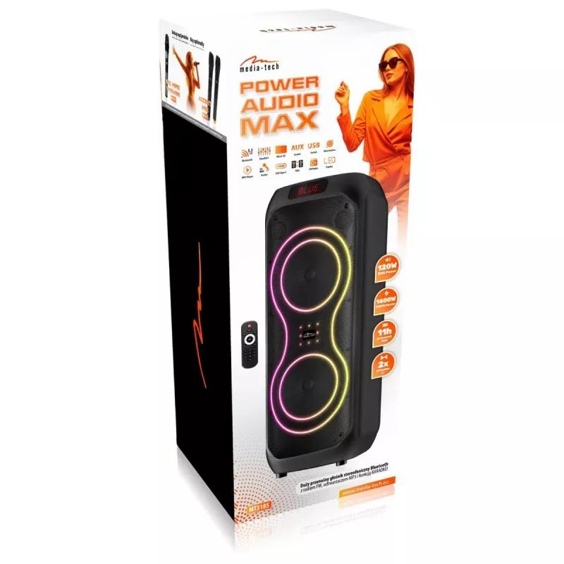 Lielais portatīvais skaļrunis POWER AUDIO MAX MT3185