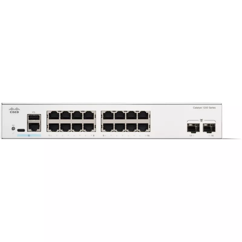Pārvaldāmais slēdzis Cisco Catalyst 1200-16T-2G 16 pieslēgvietas GE 2x1GE SFP