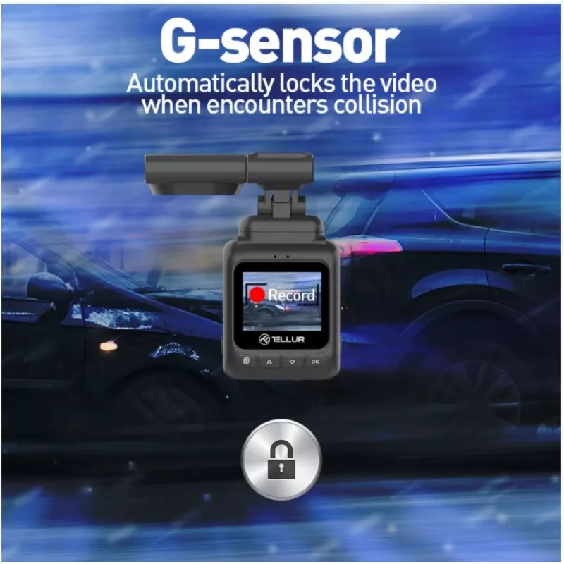 Auto videoreģistrators Tellur Dash Patrol DC2 FullHD 1080P GPS melns