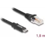 Adapteris DeLOCK USB 2.0 Type-C vīr. uz Serial RS-232 RJ45 vīr. 1,8 m melns