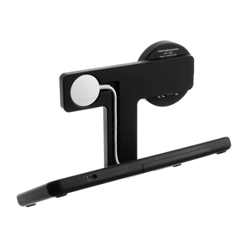 Fiksēts | MagPowerstation 3-in-1 bezvadu uzlādes statīvs ar MagSafe stiprinājumu | FIXMPOS-BK | Melns