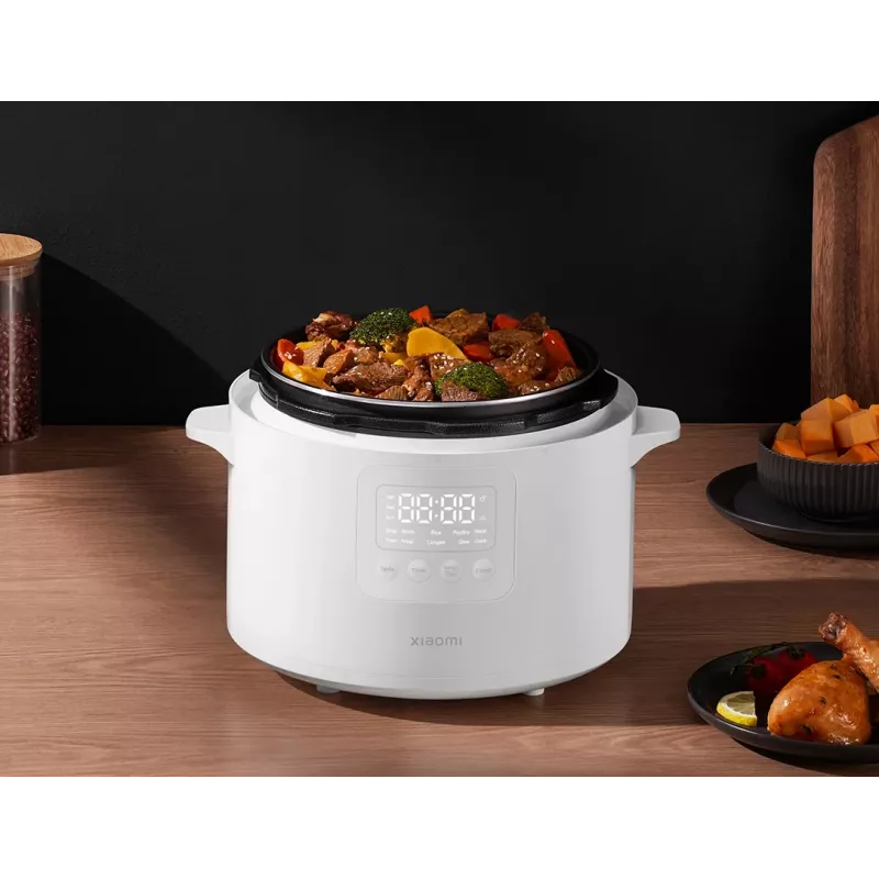 Elektriskais spiediena katls Xiaomi 4,8 L — 1000 W, balts, noņemams katls, displejs