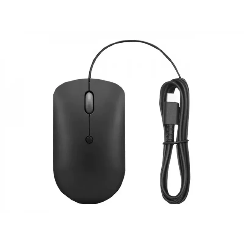 Vadu optiskā pele Lenovo GY51D20875 USB Type-C, piemērota abām rokām, 2400 DPI, 4 pogas, melna