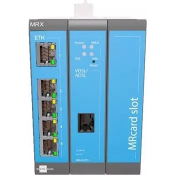 xDSL maršrutētājs INSYS icom MRX3 DSL-B ar Fast Ethernet 10/100 Mbps, BGP/OSPF/RIP maršrutēšanu, IPSec VPN, RADIUS autentifikāciju