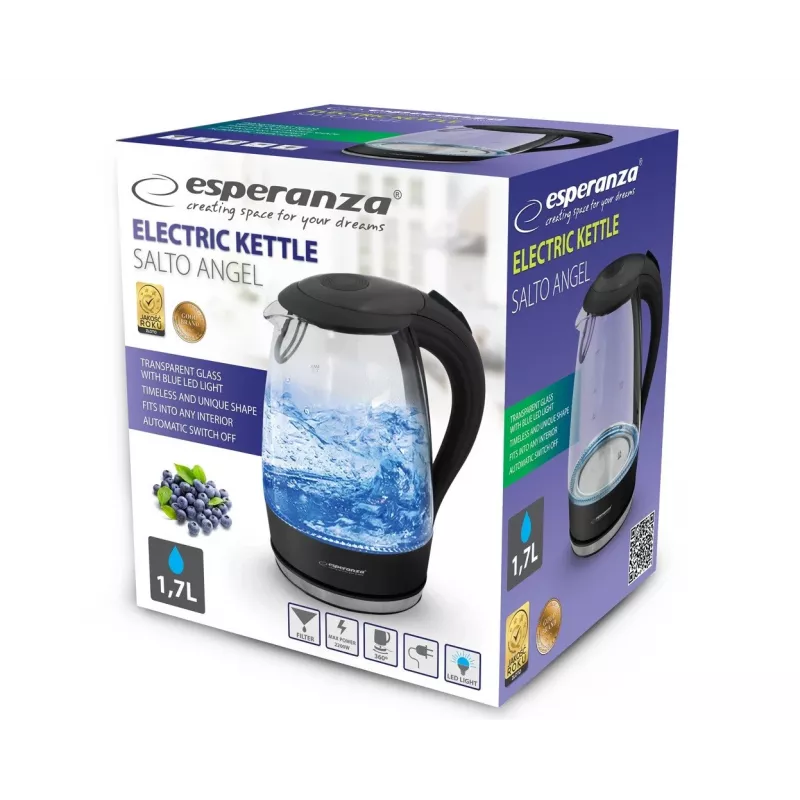 Esperanza - Tējkanna Elektriskā Nza Salto Angel EKK011K 2200W 1.7l Melna (EKK011K)