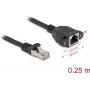DeLOCK 90773 Tīkla kabelis Melns 0.25 m Cat6a S/FTP RJ-45